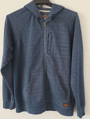 Volcom Men’s Heathered Navy Full-Zip Hoodie Sweater Large Skater High Quality